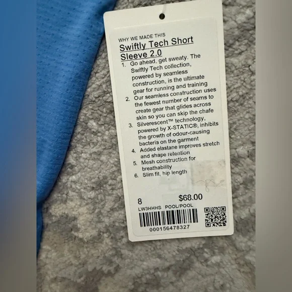 Lululemon Swiftly Tech Short-Sleeve Shirt 2.0 *Hip Length Pool Party - Picture 7 of 7